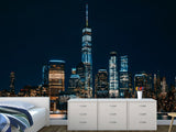 Modern Non-Woven 3D Wallpaper Mural for Bedroom – "Bright City Lights" (Perfect Above the Bed)