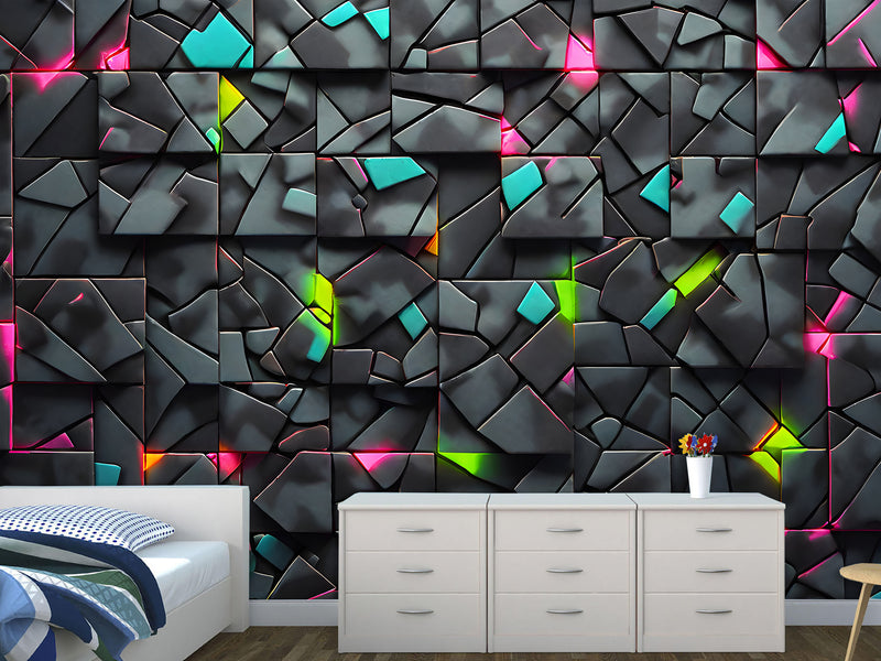 Modern prints for the office, living room, and game room Non-woven photo wallpaper with a 3D effect