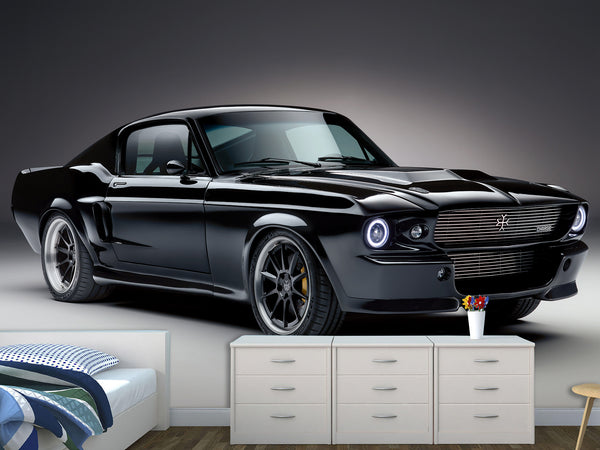 Peel and stick Wall Mural Inspired by Ford Mustang – Bold Wallpaper for Room/Garage/Gym