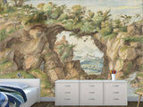 Non-Woven Art Wallpaper – “A Rocky Arch by a Stream” by Gherardo Cibo – Wall Mural for Living Room, Bedroom & Office