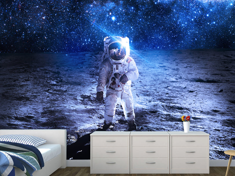 Peel and Stick Photo Wallpaper "Astronaut's flight in space" - Decor Bedroom Wall Art