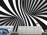 Unique Creative Design Non-Woven Wallpaper for Home Wall "Illusion" – 3D Bedroom Mural Above the Bed 🌀