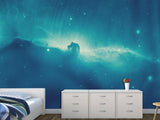 3D Self-Adhesive Vinyl Wallpaper “Glow in the Cosmic Nebula” – Space-Inspired Mural for Bedroom Decor