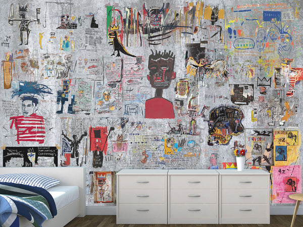 Non-Woven Wall Mural Funky Graffiti Art Collage – Stylish Wall Art for Modern Room Decor
