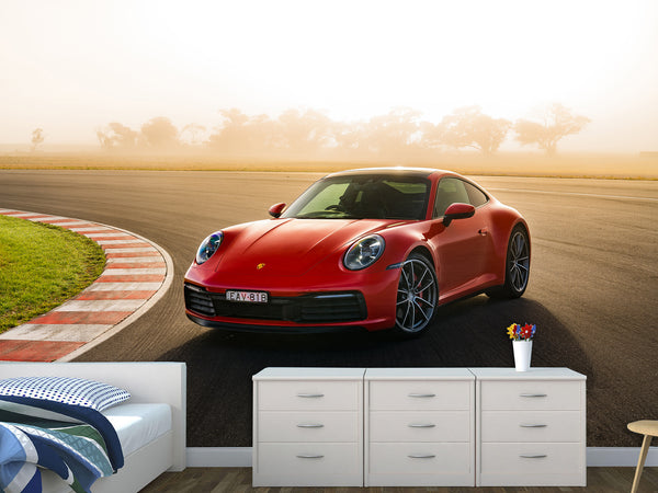 Peel and Stik Wallpaper On The Wall Red Ferrari Car 3D Wall Art For Room & Living Room