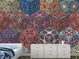 Art Design Geometric Vinyl Wallpaper Peel and Stick Cubes For Office, Workspace
