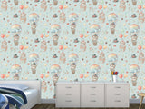 Peel and Stick Full Wall Mural Teddy Bear Hot Air Balloon Ride for Kids Room/Toddler Room