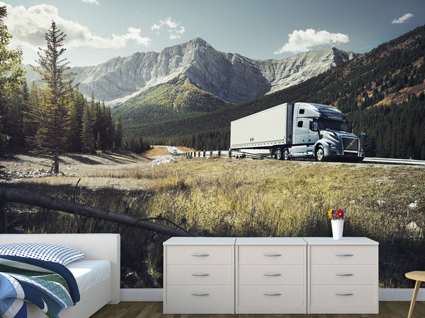 Peel and Stik Wallpaper Volvo On Mountain Road – 3D Wall Art For Bedroom, Kitchen And Living Room