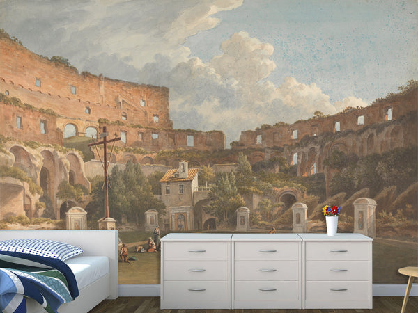 Non-Woven Wall Mural – Reproduction of Painting “Colosseum in Ancient Rome” – For Living Room or Bedroom