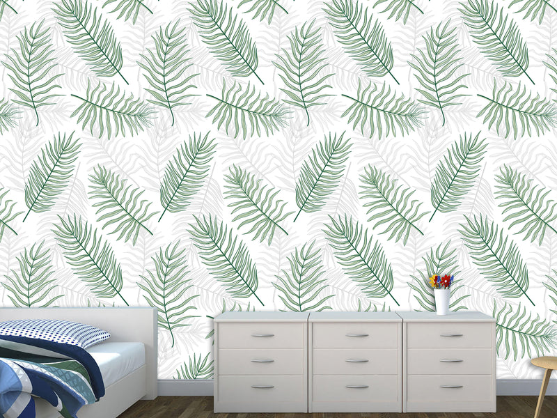 Traditional Wall Murals "Palm Leaves On White Background"  Unique Print For Bedroom  Living Room Kids Room🌿