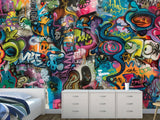 Art Print On The Wall Self-Adhesive Wallpaper "Funk Graffiti", Mural For Bedroom, Living Room, And Creative Design For Teen Room 🎨