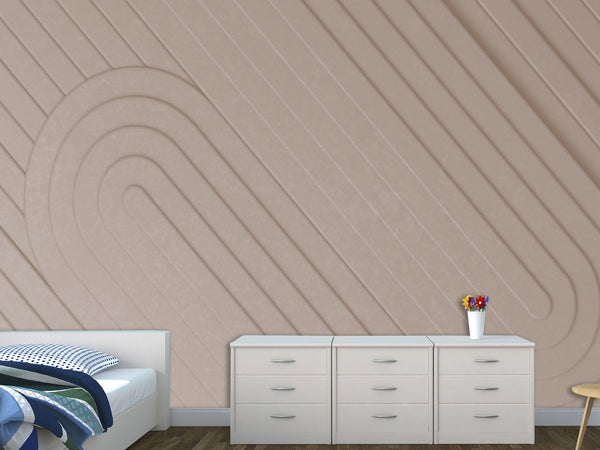 3D Beige Non-Woven Photo Wallpaper Design For Home, Stylish For Office, Bedroom, Living Room Mural “Modern In Pastel”
