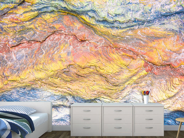 Peel and Stick 3D photo wallpaper Abstract Wall Art – Multicolored Cave-Inspired Texture