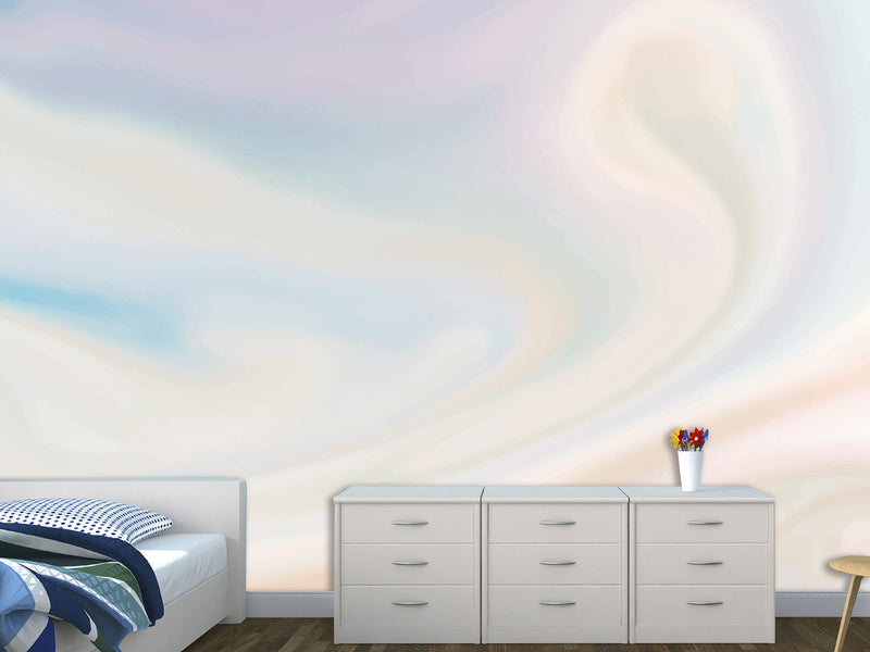 Art Print Non-Woven Full-Wall Wallpaper Modern Combination Of Trendy Colors 'Pastel Mix Of Blue And Pink' For Living Room, Bedroom, Kids Room 🎨