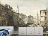 Peel and Stick Mural Vintage Style For Living Room or Bedroom - William Callow The Rialto Bridge Venice