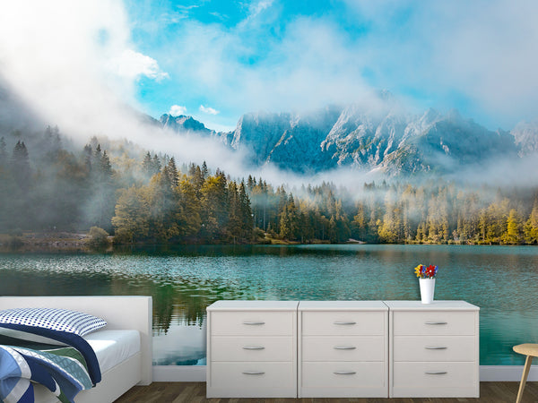 Non-Woven Mural For Lounge Area, Bedroom, Or Reception "Lake" Full Wall Design Wallpaper