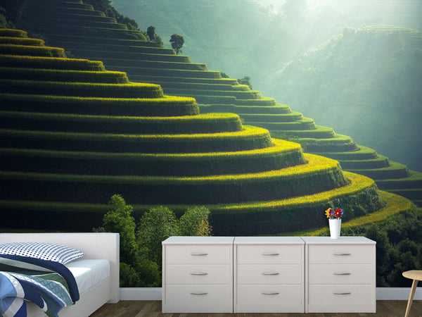 Non-Woven Photo Wallpaper Print For Living Room Or Bedroom "Asian Landscape" Creating Calmness At Home