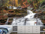 Nature-Inspired Full-Wall Self-Adhesive Wallpaper – "Mountain Waterfall", Perfect for Home Decor, Hotel Design, or Spa Area