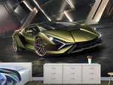 Peel and stick Wall Mural Inspired by LAMBORGHINI – Bold Wallpaper for Room, Garage or Gym