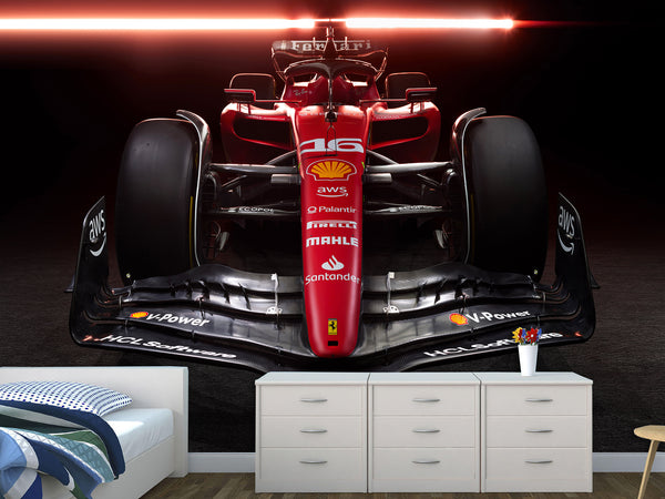 Non-Woven Photo Wallpaper for Gym or Office Red Ferrari Wall Mural