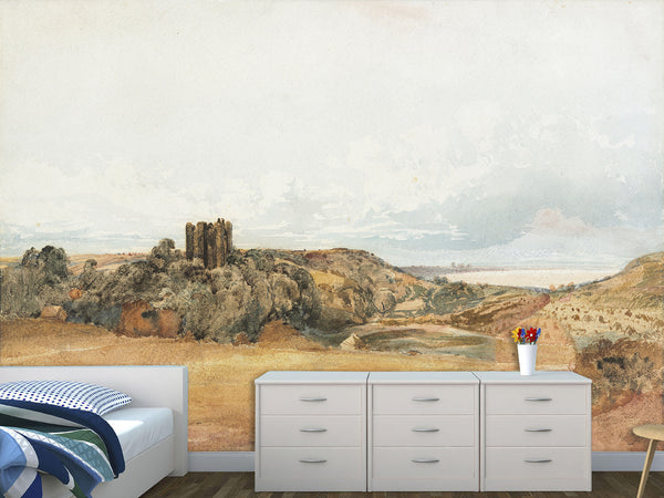 Traditional Wall Mural – “Sheep near Penrhyn Castle, North Wales” by Peter De Wint – Home Decor for Living Room & Bedroom