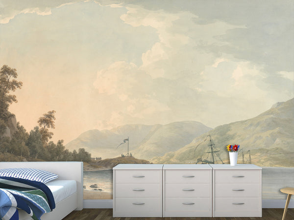 Wall mural in the living room, Traditional wallpaper with John Warwick Smith - Approach to Belle Grange Park