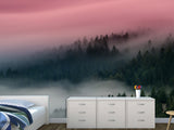 Peel & Stick Wall Mural – "Emerald Sky Over the Foggy Forest",  Vinyl Wallpaper For  Living Room, Bedroom, Or Stylish Home Interior Decor