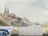 Non-Wowen Mural Full Wall Vintage Desing for Living Room or Bedroom "View of Basel, Switzerland" – William Callow