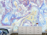 Peel and Stick Abstract Wall Mural Art Desing Abstraction: Blue Color Flows' for Bedroom & Living Room