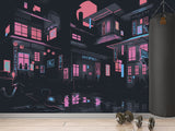 Neon City At Night – Modern Traditional Wall Mural For Interior Design 🌃