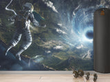 Premium Non-Woven Photo Wallpaper – "Astronaut In Infinite Space" Cosmic Wall Mural