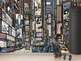 Comic Style Accent Wall Self-adhesive Photo Wallpaper 3D Wallpaper for Bedroom Ready with “New York” Design🌆