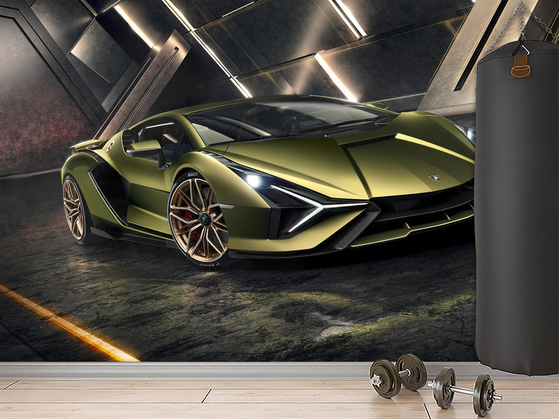 Peel and stick Wall Mural Inspired by LAMBORGHINI – Bold Wallpaper for Room, Garage or Gym