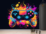 Self-Adhesive Eco-Friendly Wallpaper for Bedroom, Kids’ Room, or Playroom – "Colorful Gamepad"