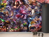 Non-Toxic, Child-Safe Traditional Wall Mural – "Heroes with Magical Powers" Anime Theme for Bedroom or Office