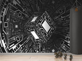 Stylish Design Non-Woven Wallpaper For Office, Hall, Living Room "Cube" 🔲