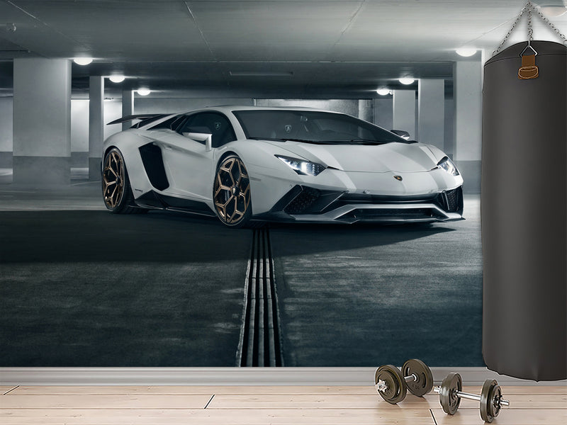 Non-Woven Wallpaper On The Wall Lamborghini Themed Wall Murals For Teen Bedroom, Kitchen, Living Room