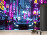 Traditional Neon Wallpaper – Urbanism "City of the Future" for Gaming Zone, Office, Living Room 🌆