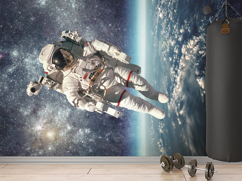 Self-adhesive Mural with a pattern for a teenager, photo wallpaper “Cosmonaut”