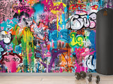 High-Quality Self-Adhesive Wallpaper – Accent Wall for Lounge Area or Creative Studio Mural – "Street Art – Graffiti"