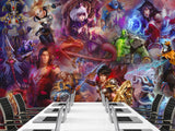 Premium Non-Woven Eco-Friendly Wall Murals – "Characters in Their Glory" Anime Style for Office or Bedroom