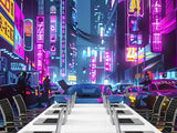 Traditional Neon Wallpaper – Urbanism "City of the Future" for Gaming Zone, Office, Living Room 🌆