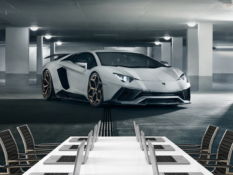 Non-Woven Wallpaper On The Wall Lamborghini Themed Wall Murals For Teen Bedroom, Kitchen, Living Room