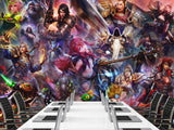 Non-Toxic, Child-Safe Traditional Wall Mural – "Heroes with Magical Powers" Anime Theme for Bedroom or Office