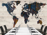 Peel and Stick Wallpaper Oracal film “World map for learning countries”, decor for Kids room