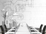 Traditional wallpaper wall art “City drawing" Wallpaper for Bedroom or Living Room