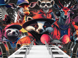 In Animalism Style Traditional Full Wall Wallpapers "Colorful Animals" For Office, Hall