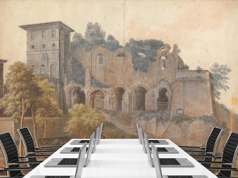 Peel and Stik Wallpaper John Warwick Smith - In the Camp Vaccinio at Rome – 3D Wall Art For Bedroom, Kitchen And Living Room