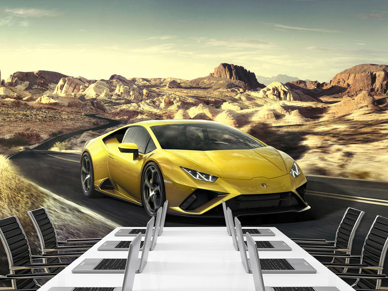 Full-Size Traditional Wallpaper – Lamborghini Wall Mural for Teen Bedroom Kitchen & Living Room