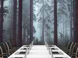 Stylish Wallpaper with Natural Print, Wall Mural for Home 'Forest in the Mist', Non-Woven Wall Mural with Design